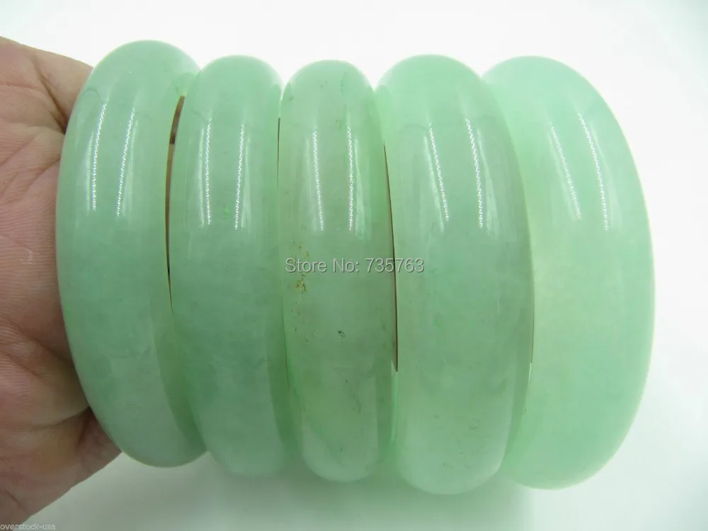 

xiuli 00513 5pcs Chinese Aqua Jade Smooth Bangle / Size:58~61mm bracelet