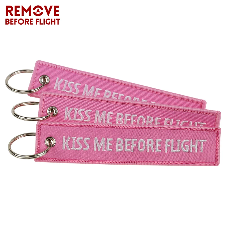 Fashion Keychain Bijoux Kiss Me Before Flight llaveros Keychains Embroidery Key Fobs OEM ATV Car Key Chains for Motorcycle Cars (8)
