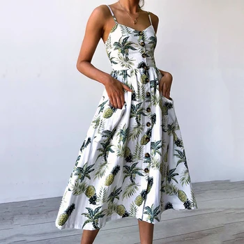 

Striped Button Sexy Casual Vogue Strap Dress Long Boho Beach Pockets Women Sundress Vestidos Elegant Daily Dress Female