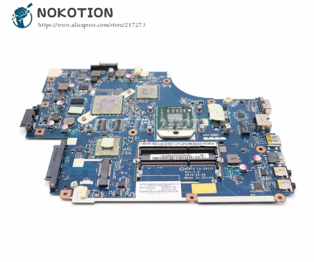 NOKOTION материнская плата для ноутбука acer aspire 5551G 5552G основная плата MBR4302001 NEW75 LA-5911P DDR3 Бесплатный процессор