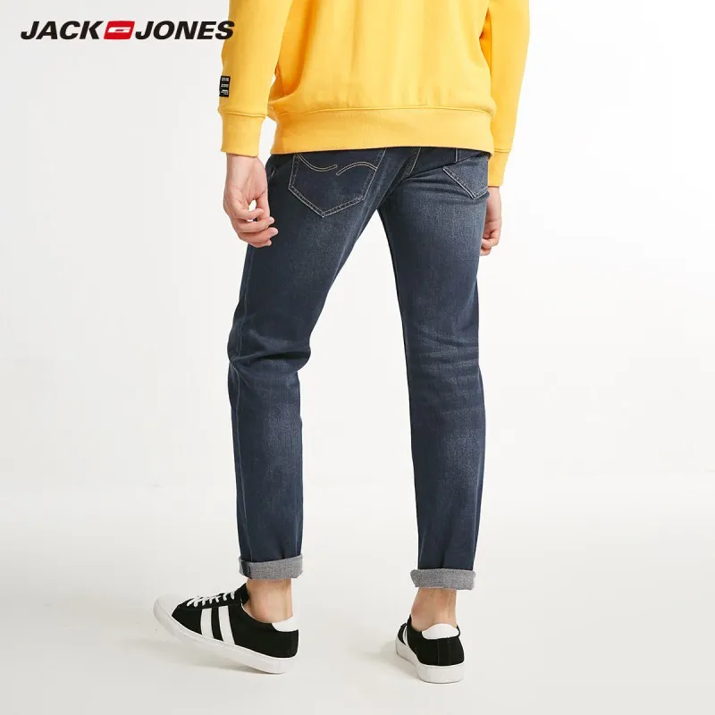 JackJones мужские зимние теплые хлопковые стрейч узкие джинсы деним брюки мужская одежда 218432507