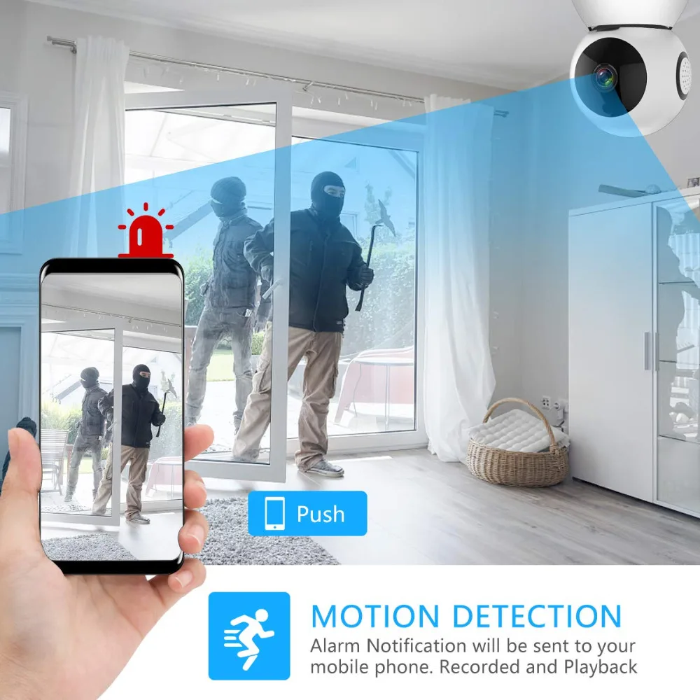  1080 p HD IP Fotocamera con Motion Tracker/2-Way Audio/Visione Notturna/APP di Controllo A Distanza