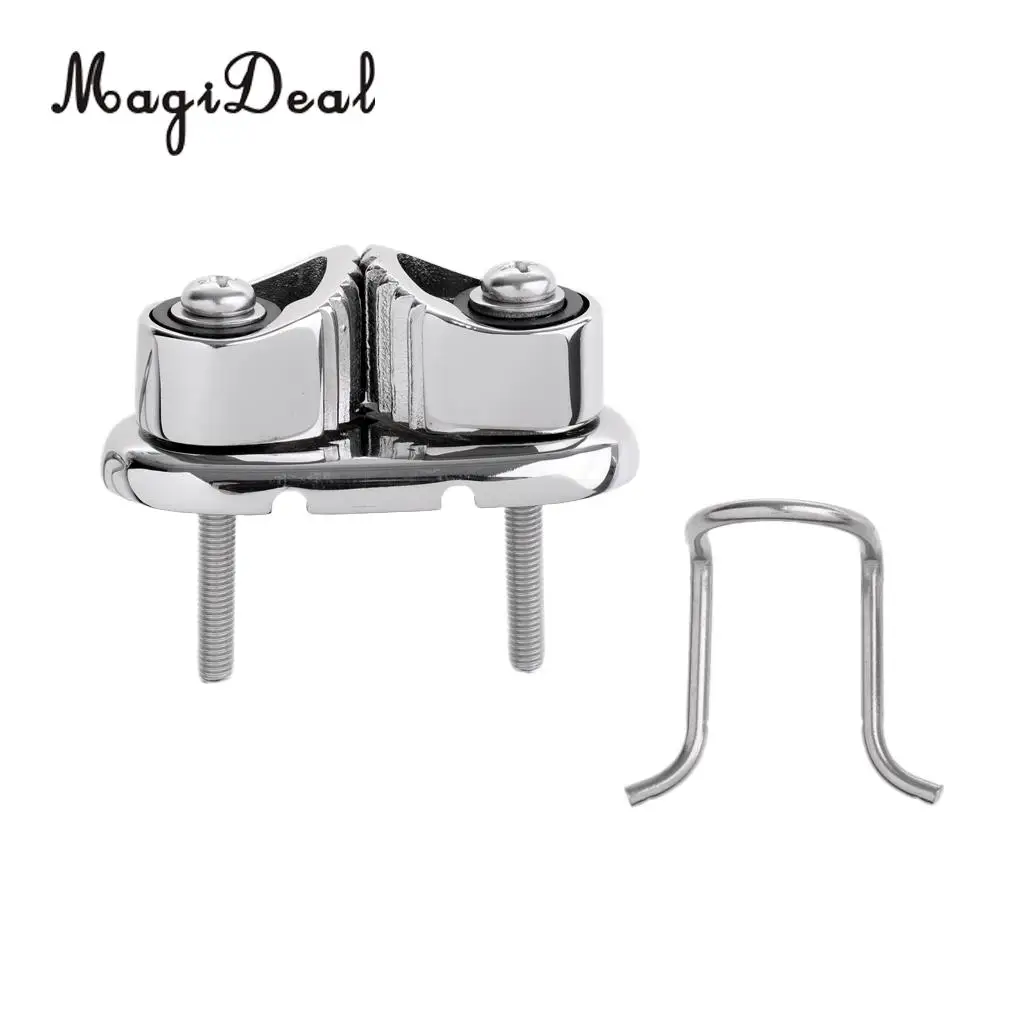 MagiDeal Professional Boat Cam Cleat With Wire Fairlead - 316 Stainless Steel for Marine Boat Kayak Canoe Dinghy Acce 65 x 34mm