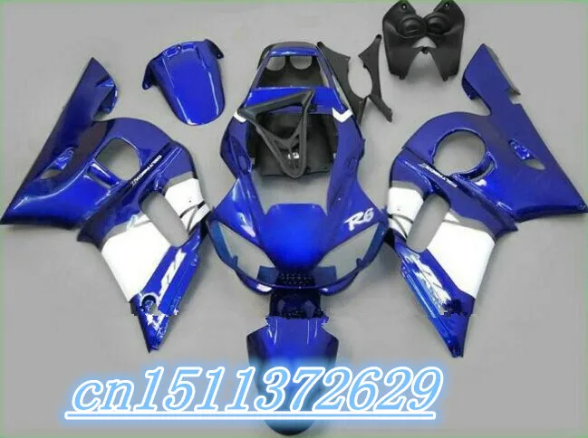 Dor-синие белые мотоциклетные детали для YZF R6 Обтекатели 1998 1999 2000 2001 2002-1998 комплекты