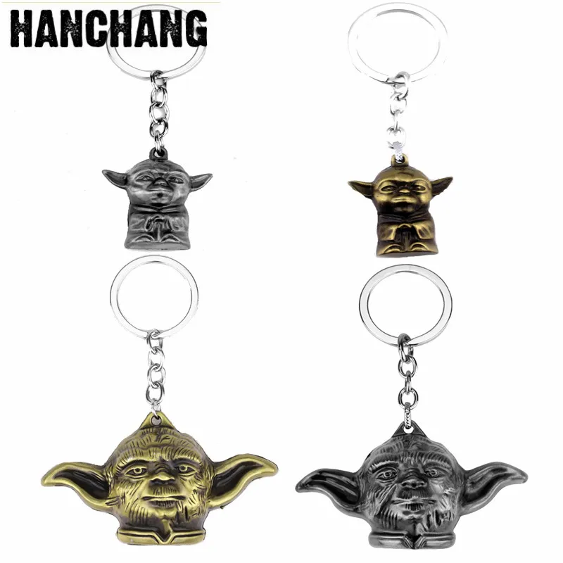 

Fashion Jewelry Chain Cool Metal Keychain Star Wars Jewelry Yoda 3D DIY Pendant Key Chain Keyring Car Key Holder Men Chaveiro