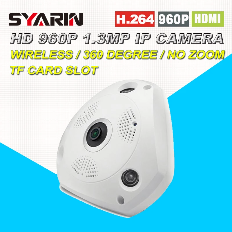 

Wireless 360 Panoramic 960P HD 1.3MP P2P Plug Play IP Camera with TF Micro SD Card Slot Free APP for 100sqm office