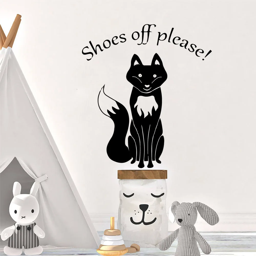 

American-Style Fox Wall Art Decal Wall Stickers Pvc Material For Kids Rooms Diy Home Decoration Accessories stickers muraux