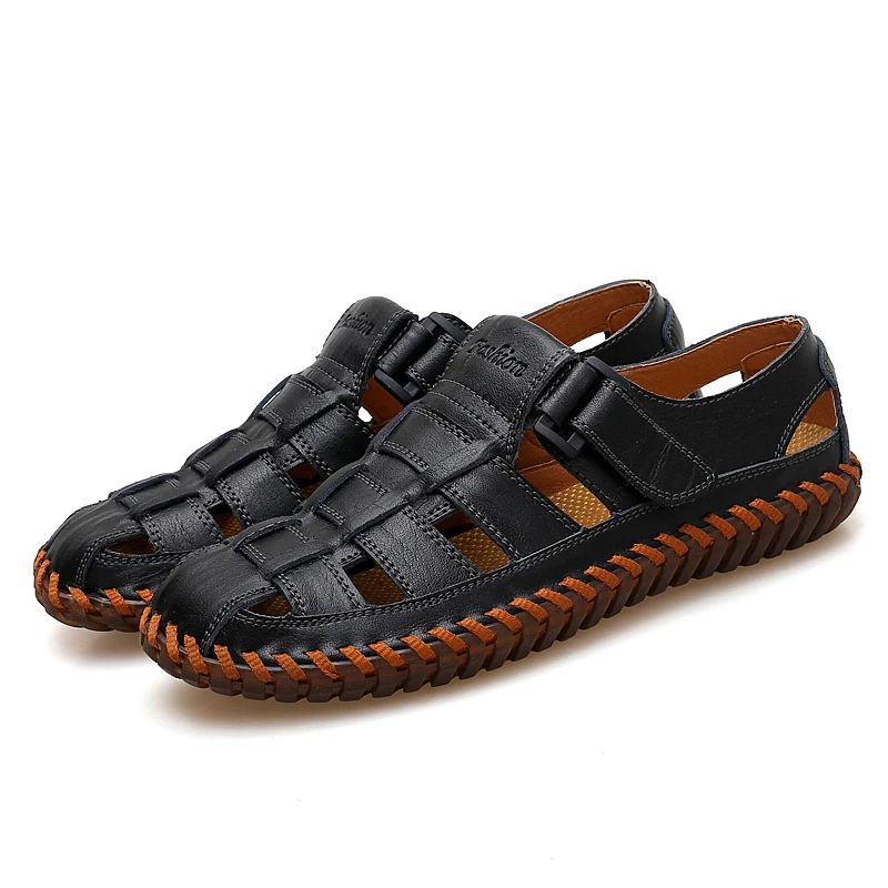 

2018 New Arrivals Genuine Leather Shoes Men's Summer Sandals Fashion Brand Adult Male Footwear Man Casual Leisure Plus Size 13