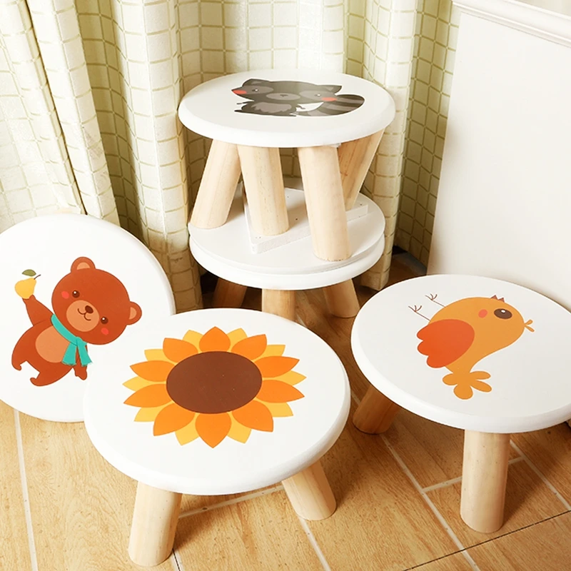 

Small Stool Home Solid Wood Change Shoes Stool Fashion Wooden Stool Adult Children Chair Creative Small Bench Living Room Sofa