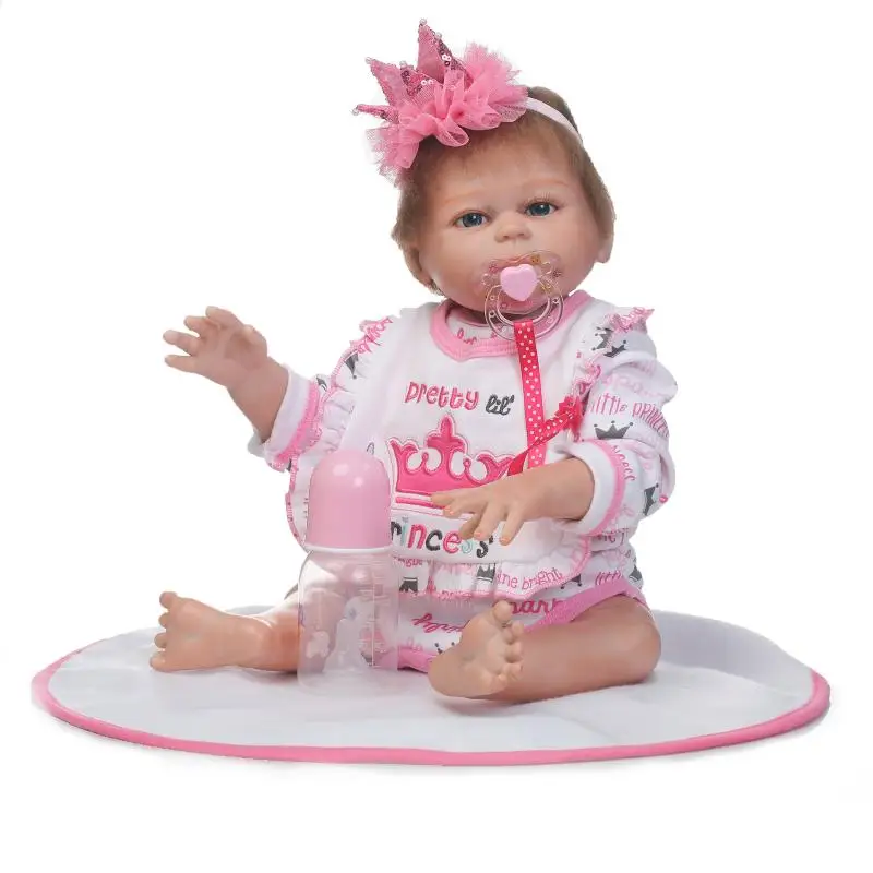 NPK 2" мягкий силиконовый Полный корпус Handmad adora Реалистичная кукла-младенец лучший рождественский подарок из силикона Bebes Reborn куклы Игрушки для ванны близнецы - Цвет: girl doll