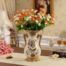 Европейский стиль ретро Керамическая Ваза цветочное украшение модный стол большая ваза с ораментами