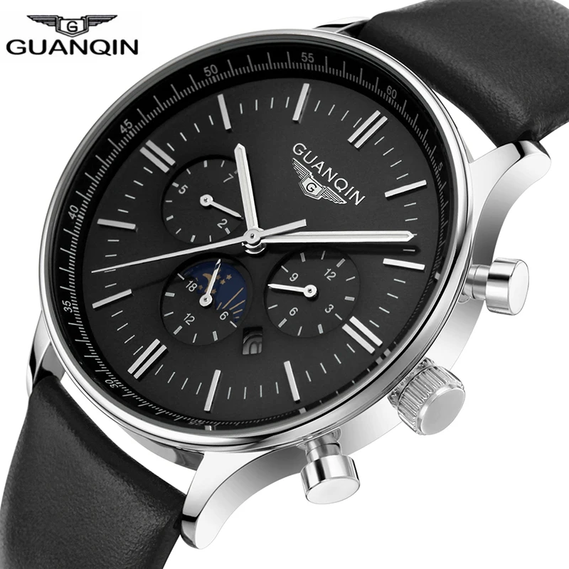

Relogio Masculino Guanqin Mens Watches Top Brand Luxury GUANQIN business New Fashion Men Quartz Watch Male Wristwatch guanqin A