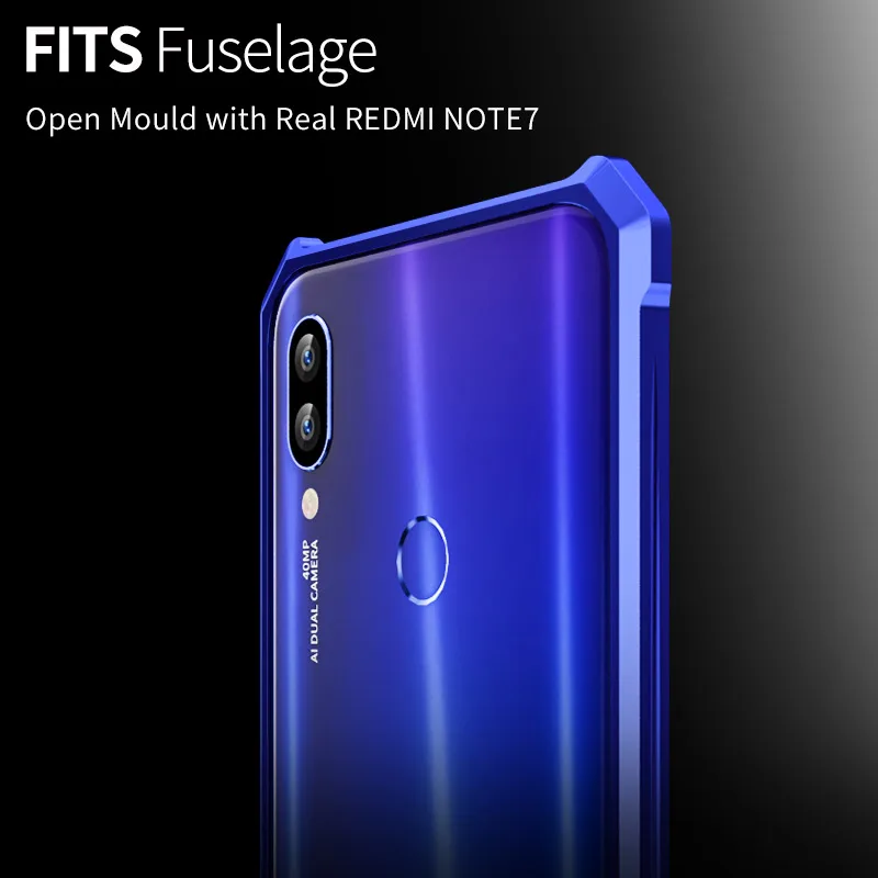 Металлический бампер для Xiaomi Redmi Note 7 чехол телефона тонкий жесткий Броня