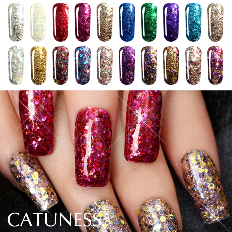 

CATUNESS 20 Colors Diamond UV Gel 7 Ml Nail Varnish Lacquer Soak-off UV Professional Long Lasting Gel Polish Art Decoration