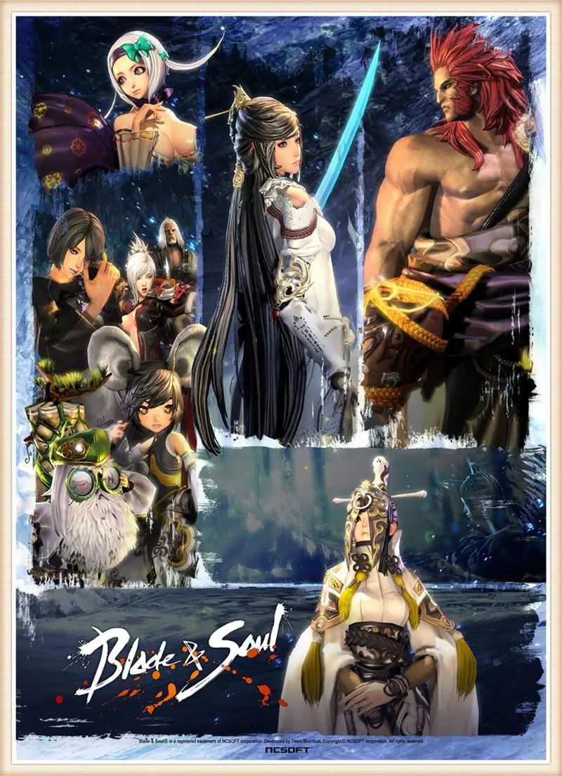 Картонная Наклейка на стену Blade & Soul 42 х30 см|Наклейки стену| |