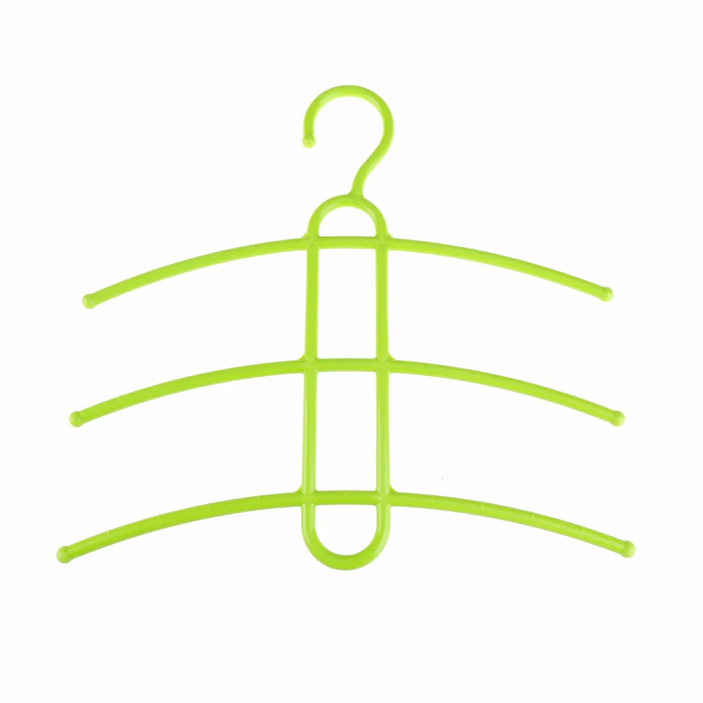 1 шт. многофункциональная трехслойная противоскользящая пластиковая вешалка для одежды в форме рыбьей кости, вешалка для хранения одежды, вешалка для влажной и сухой сушки - Цвет: Green