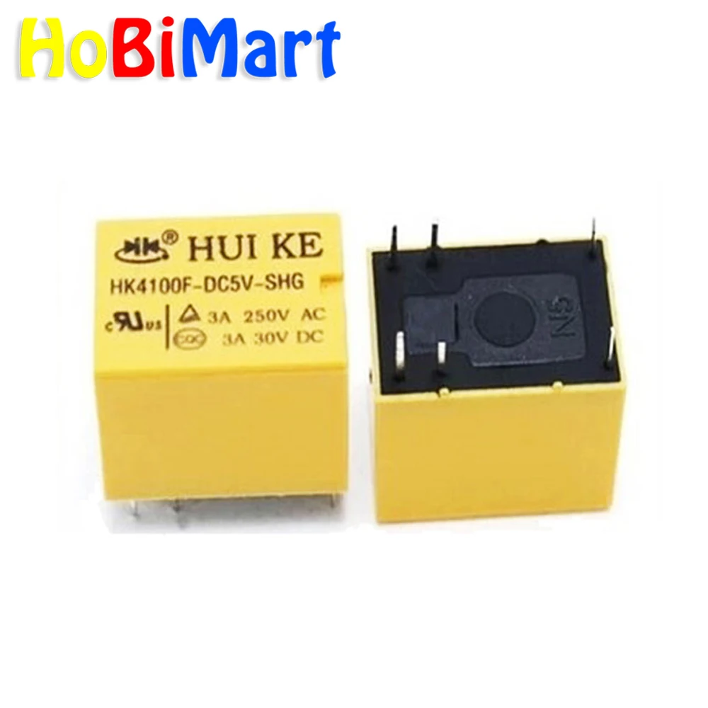 

HoBiMart 5PCS/LOT HK4100f-DC5V-SHG Relay module 6pin hk4100F-DC5V HK4100F 5 V DIP6 3A 250V AC/ 3A 30V DC mirco relay moudle#03-a