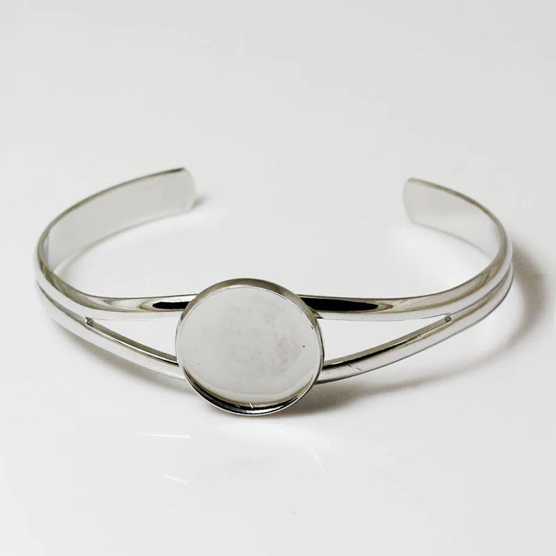 Beadsnice Brass Blank Bracelet Cuff Bezel Bangle Tray 20mm Round