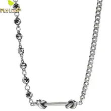 Женское ожерелье из серебра 925 пробы с узлом