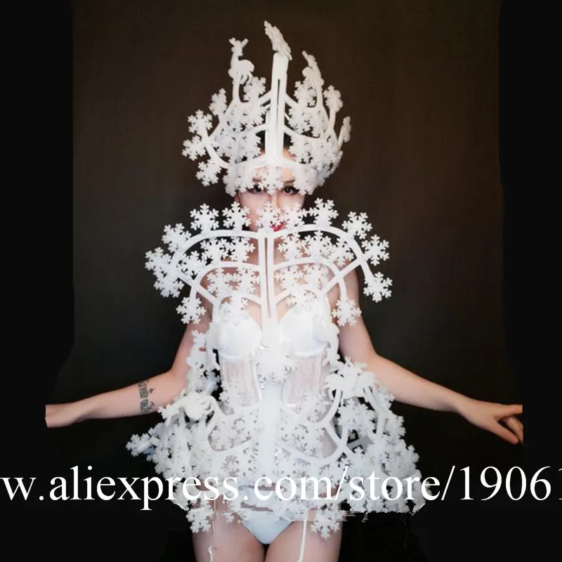 Mysterious snowflake theme ds singer show gogo hundred dj bar nightclub costumes09