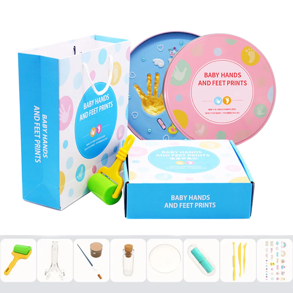 

Baby Handprint Footprint Kit Newborn Baby Photo Album Personalized Footprint Decorations Box BM88