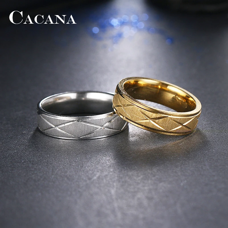 CACANA Stainless Steel Rings For Women X Sign Personalized Fashion Jewelry Wholesale NO.R34