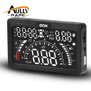 

AULLY PARK 5.6 Inch HUD Car Head Up Display LED Windscreen Projector OBD2 Scanner Speed Warning Fuel Consumption Data Diagnostic