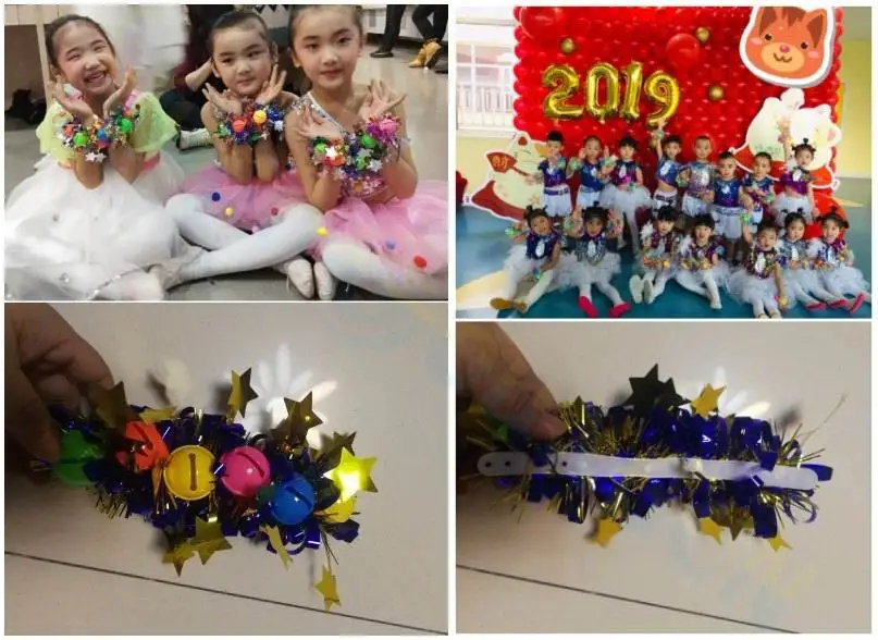 Kindergarten kid dance sequin hand flower adult bell wrist bracelet Children Festival activity Sports meeting Performance props Kindergarten kid dance sequin hand flower adult bell wrist bracelet Children Festival activity Sports meeting Performance props