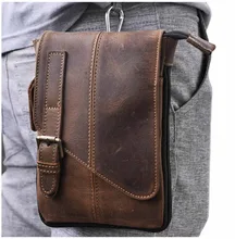 Heißer Verkauf Top Qualität Echte echtem Leder männer vintage Braun Kleine Crossbody Gürtel Hüfttasche Tasche 611-1
