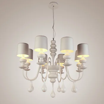 

European style personality modern living room dining hall bedroom lighting chandelier iron white lamps