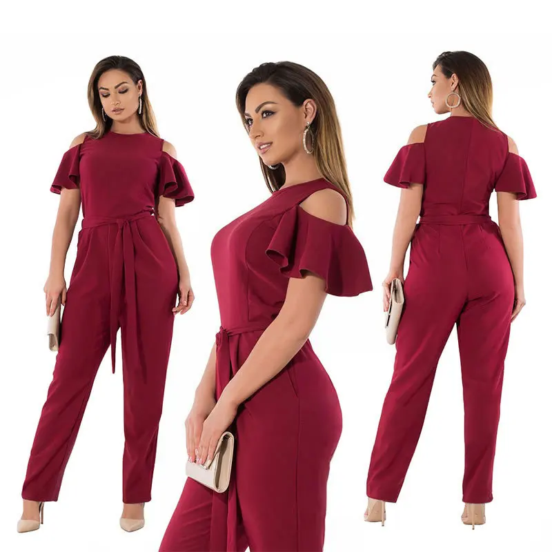 2018 women jumpsuit summer elegant jumpsuit off shoulder