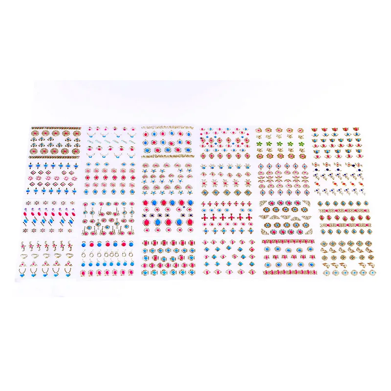 

24Pcs/Lot Charms Rhinestones Jewelry Design 3D Bronzing Nail Art Decorations Tools Stickers For Nails Manicure DIY Decals JH139