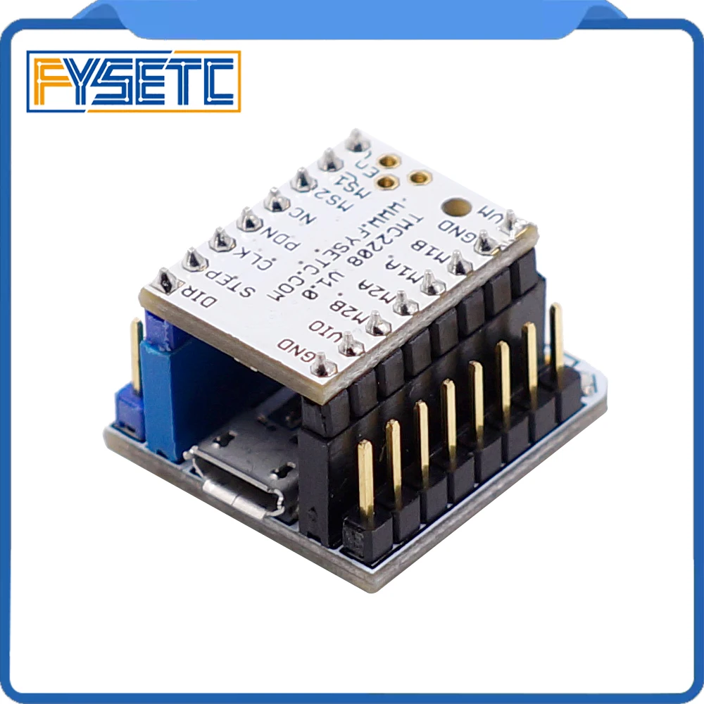1 шт. TMC2208 тестер с штабелируемыми заголовками для тестирования или мигания параметров режимов работы TMC2208 на USB-последовательный адаптер