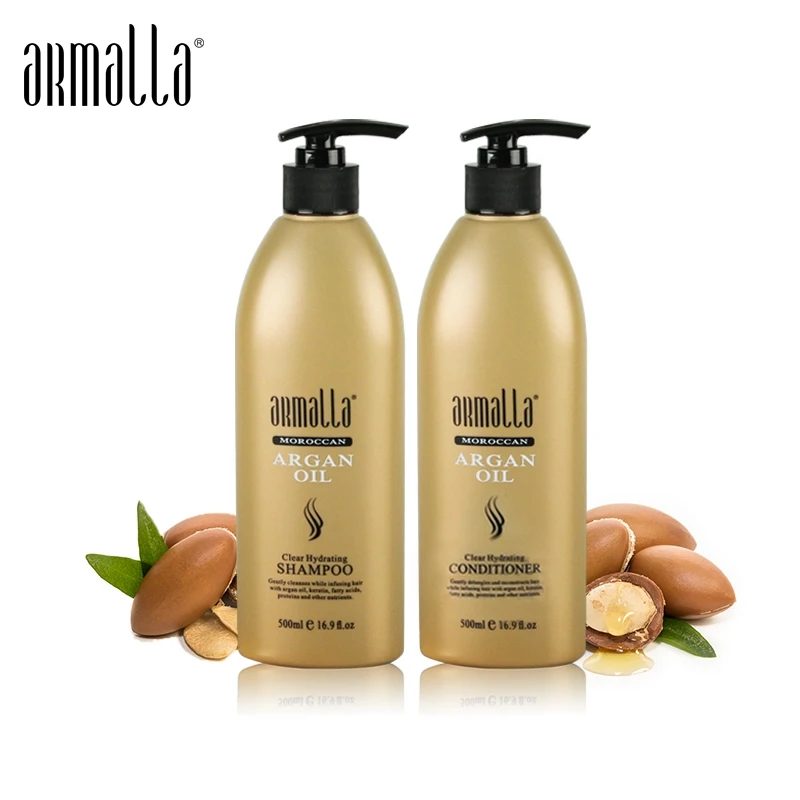 500ml Professional Natural Armalla Hair Treatment Damaged Dry Argan Oil Shampoo and 500ml Deep Conditioner For Hair Care