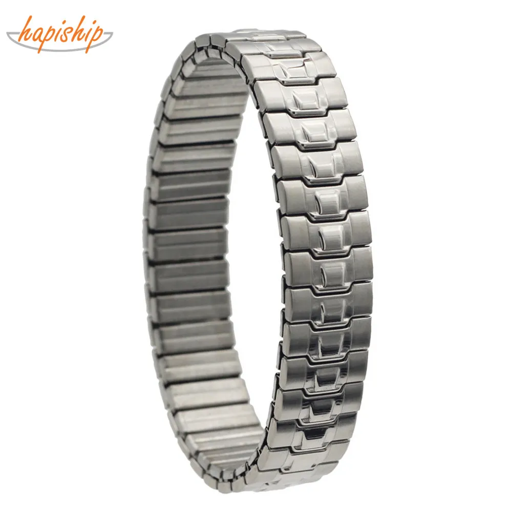 

Hapiship Trend Women/Men's 14 Style Watch band Style Elastic Stainless Steel Bracelet Gold Flower Heart Bracelet W001