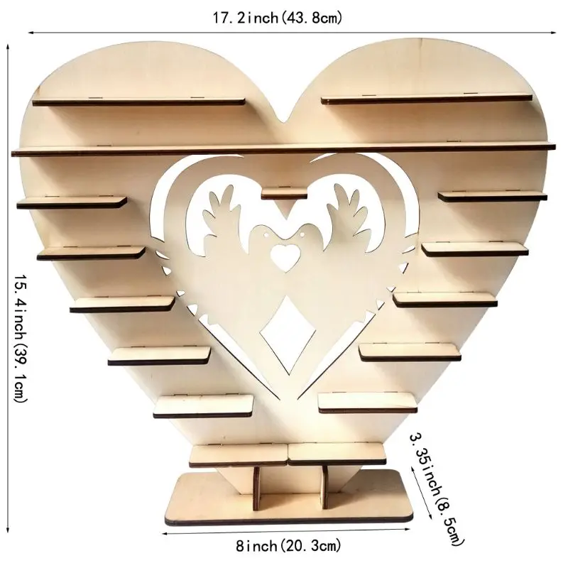 Птицы деревянные сердце шоколадный десерт конфеты Дисплей стенд центральным декор держатель Свадебная вечеринка