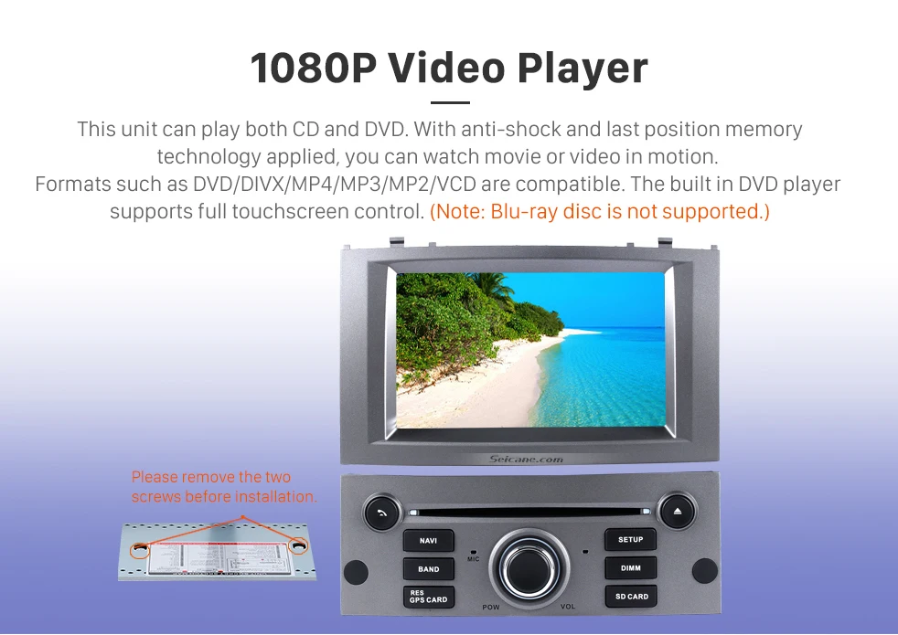 Best Seicane Android 8.0 7"1Din Car Radio Stereo GPS Navigation Multimedia Player For Peugeot 407 2004 2005 2006 2007 2008 2009 2010 17
