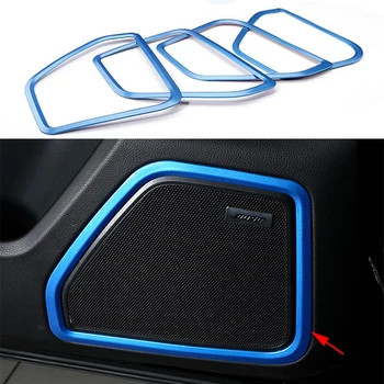 

4x Chrome ABS Front+Back Door Speakers Dec Frame Cover Trim For Porsche Macan 2015-2016