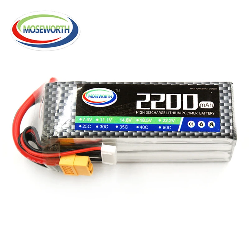 Lipo аккумулятор 4S 14,8 V 2200mAh 60C для радиоуправляемого дрона квадрокоптера автомобиля лодки вертолета самолета модели дистанционного управления игрушки литий-ионная батарея