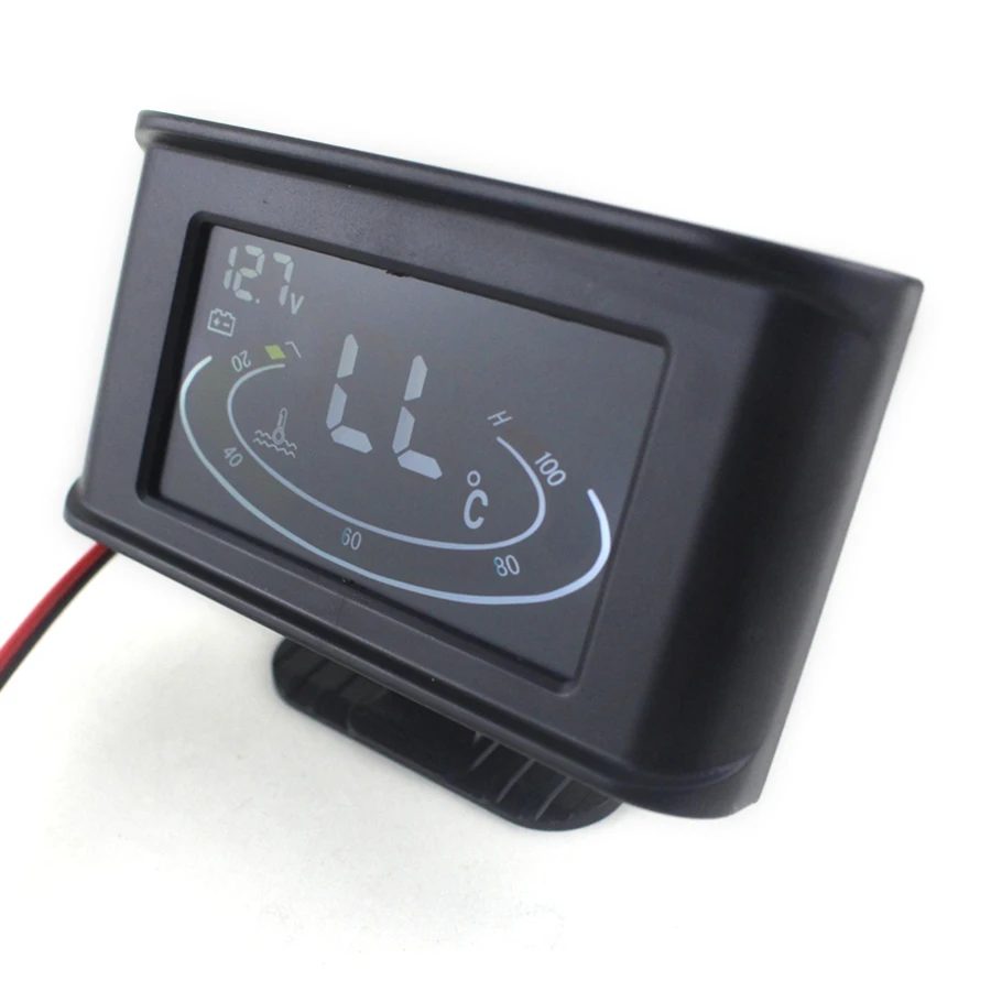 

2 IN 1 12v/24v Truck Car Voltmeter Water Temperature LCD Digital Voltage Gauge Universal With M10 Sensors