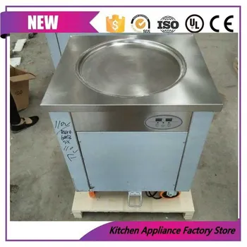 

Free shipping single roung pan fried ice cream roll machine without refrigerant
