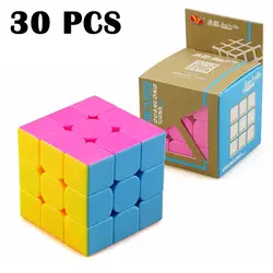 30 шт. YongJun GuanLong 3x3 Magic cube гладкая конкурс Cubo magico не наклейка Головоломка Куб Классические игрушки трехслойные Neo Cube