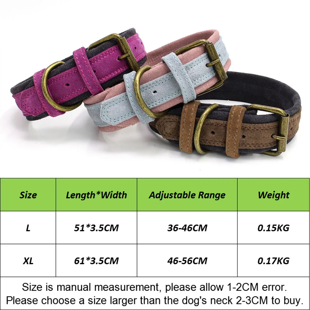 Воловья кожа ошейник для собак двойной слой контрастного цвета матовый для средних и больших собак питбуль бульдог Beagle Correa Perro