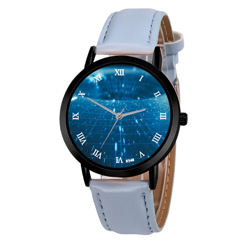 

Atmospheric Twisted Watch Casual Quartz Space Leather Strap Astronomy Planets Unisex Classy Creative Analog Watches Montre Femme