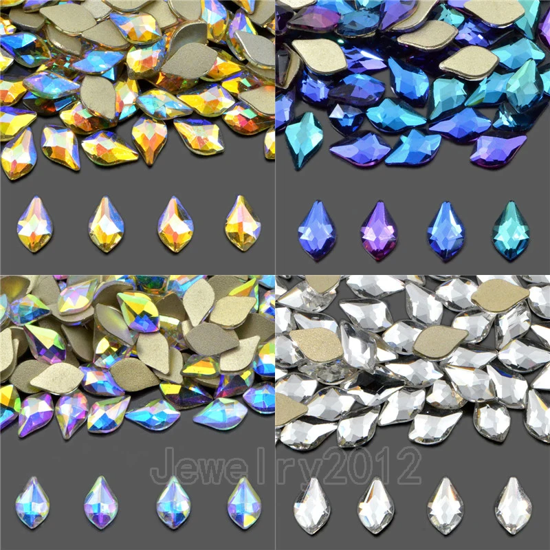 

200PCS/Pack 6x10mm Petal Top Quality Czech Crystal Rhinestone Flatback Nail Art Decoration Multi-Color Fashion Wholesale