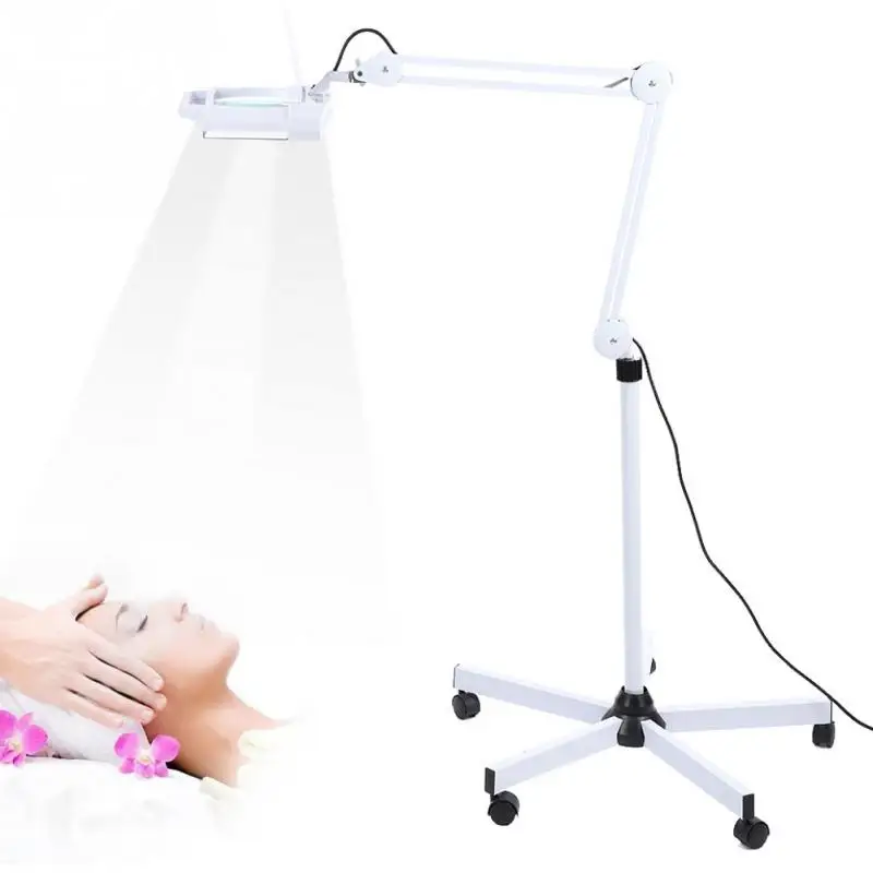 Led 5x Magnifying Floor Lamp Lighted Magnifier Light Stand
