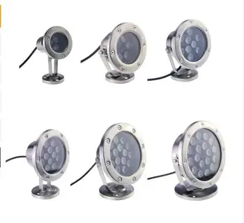 

best price 6W/12W/18W/24W/30W/36W Red Green Blue IP68 CREE LED Underwater Aquarium Pool Fish Tank RGB Spot light lamp 12V AC DC