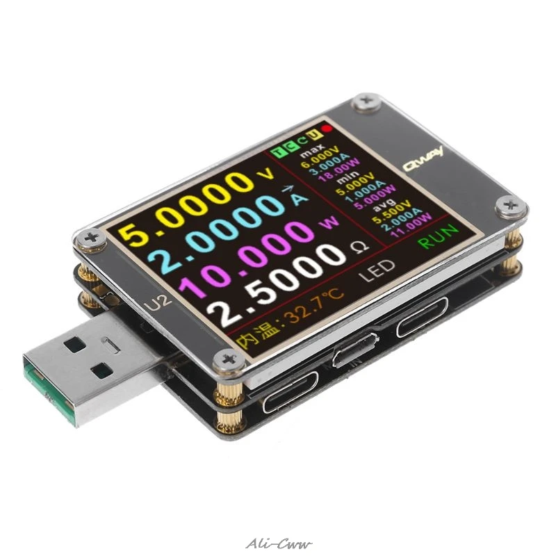 

Upgraded WEB-U2 USB Tester QC4.0+ PD3.0 2.0 PPS Quick Charging Protocol Capacity DC meter 4~24V 5A Support Online Grade