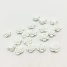 100 шт 12 мм белые цветы из полимера, розы клеевые Стразы Кабошоны для скрапбукинга Emebellishments изготовление карт DIY ремесла