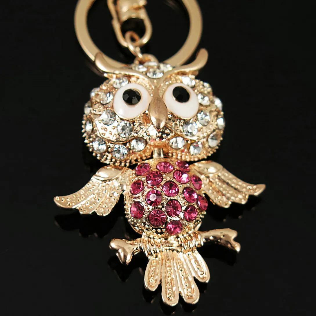 Sanyu Сова Rhinestone подвеска брелок для женщин сумка кулон шикарный стекло автомобиля